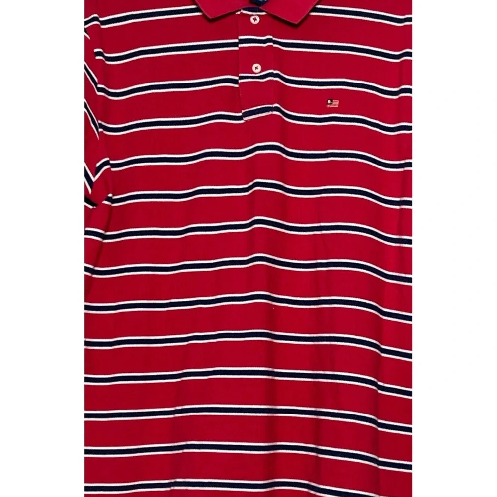 Vintage Polo Jeans‎ Co Ralph Lauren Polo Shirt Men's XXL Red White Stripe Flag